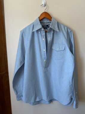 Polo Ralph Lauren Blue Button Down Shirt Size S Custom Fit Long Sleeve